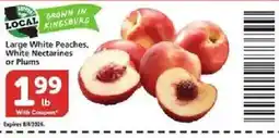 Vons Large White Peaches, White Nectarines or Plums offer