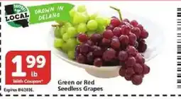 Vons Green or Red Seedless Grapes offer