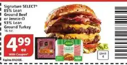 Vons Signature Select ground beef or ground turkey offer