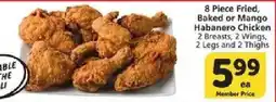 Vons 8 piece fried, baked or mango habanero chicken offer