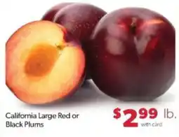 Family Fare California Large Red or Black Plums offer