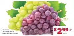 Family Fare New Crop! Extra Large Red or Green Seedless Grapes offer