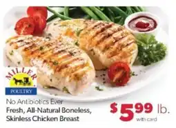 Family Fare Miller Poultry Fresh, All-Natural Boneless, Skinless Chicken Breast offer