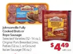 Family Fare Johnsonville Fully Cooked Brats or Rope Sausage offer