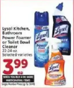 Vons Lysol kitchen, bathroom power foamer or toilet bowl cleaner offer