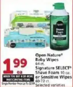 Vons Open Nature Baby Wipes offer