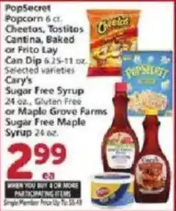 Vons Pop Secret Popcorn, Cheetos, Tostitos, Cantina, Baked or Frito Lay offer