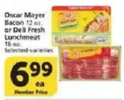 Vons Oscar Mayer Bacon or Deli Fresh Lunchmeat offer