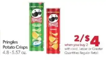Family Fare Pringles Potato Crisps offer