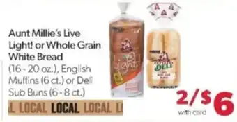 Family Fare Aunt Millie's Live Light! or Whole Grain White Bread offer