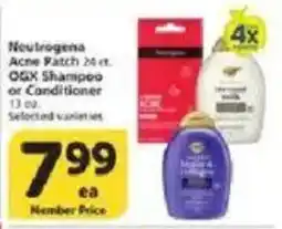Vons Neutrogena Acne Patch or OGX Shampoo or Conditioner offer