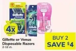 Safeway Gillette or Venus Disposable Razors offer