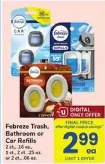 Safeway Febreze Trash, Bathroom or Car Refills offer