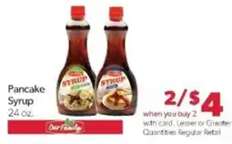 Family Fare Our Family Pancake Syrup offer