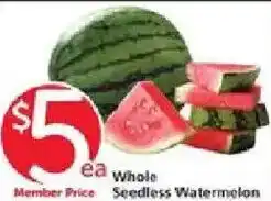 Vons Whole Seedless Watermelon offer