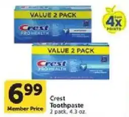 Vons Crest toothpaste offer