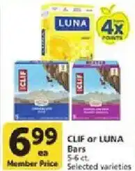 Vons Clif or Luna Bars offer