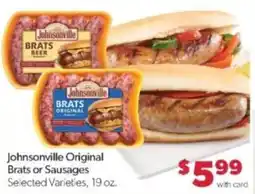 Family Fare Johnsonville Original Brats or Sausages offer