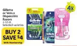 Vons Gillette or Venus Disposable Razors offer