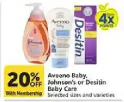 Vons Aveeno Baby, Johnson's or Desitin Baby Care offer