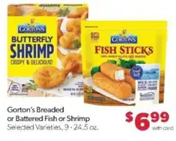 Family Fare Gorton's Breaded or Battered Fish or Shrimp offer