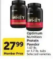 Vons Optimum Nutrition Protein Powder offer