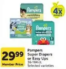 Vons Pampers Super Diapers or Easy Ups offer