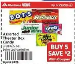 Vons Theater Box Candy offer