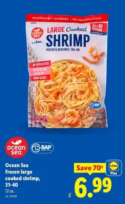 Lidl Ocean Sea frozen large cooked shrimp offer