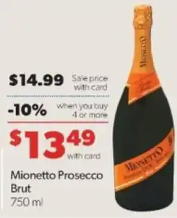 Family Fare Mionetto Prosecco Brut offer