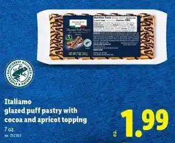 Lidl Italiamo glazed puff pastry with cocoa and apricot topping offer