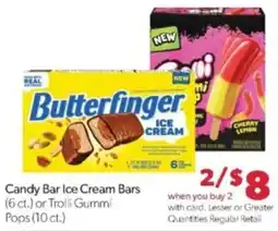 Family Fare Candy Bar Ice Cream Bars or Trolli Gummi Pops offer