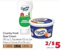 Family Fare Country Fresh Sour Cream or French Onion Dip offer