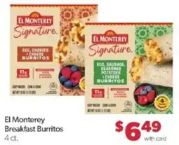 Family Fare El Monterey breakfast burritos offer