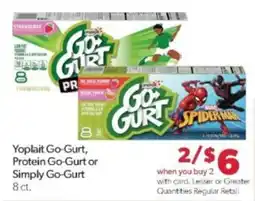 Family Fare Yoplait Go-Gurt, Protein Go-Gurt or Simply Go-Gurt offer