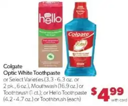 Family Fare Colgate Optic White Toothpaste offer