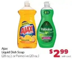 Family Fare Ajax liquid dish soap or palmolive offer