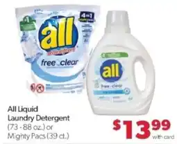 Family Fare All Liquid Laundry Detergent offer