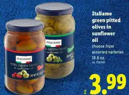 Lidl Italiamo green pitted olives in sunflower oil offer