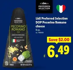 Lidl Lidl preferred selection dop pecorino romano cheese offer