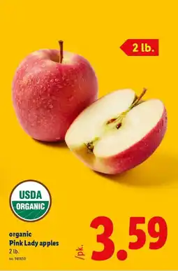 Lidl organic Pink Lady apples offer