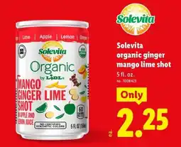 Lidl Solevita organic ginger mango lime shot offer