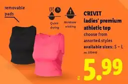 Lidl Crivit ladies' premium athletic top offer