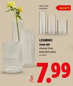 Lidl Livarno vase set offer