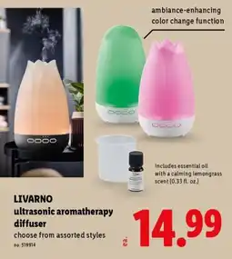 Lidl Livarno ultrasonic aromatherapy diffuser offer