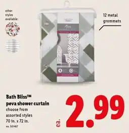 Lidl Bath Bliss peva shower curtain offer