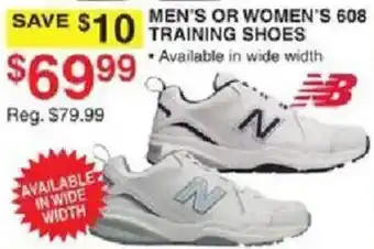 Dunham's Sports New Balance men's or women's 608 training shoes offer