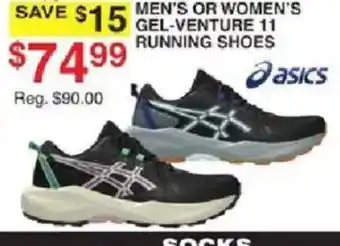 Dunham's Sports Asics men's or women's gel-venture 11 running shoes offer