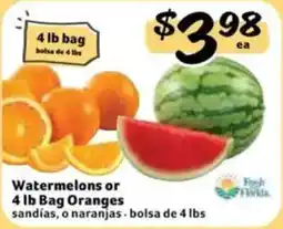 Fresco y Más Watermelons or 4 lb Bag Oranges offer