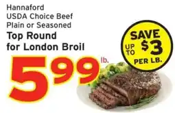 Hannaford Hannaford usda choice beef top round offer